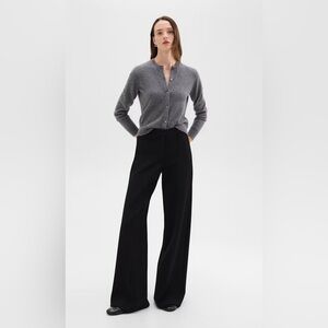 High-Waist Wide-Leg Pant in Crepe Knit